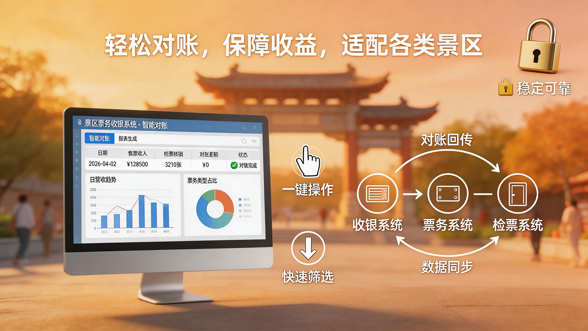 景区票务收银系统:统一收银更规范,对账结算更轻松 2 轻松对账